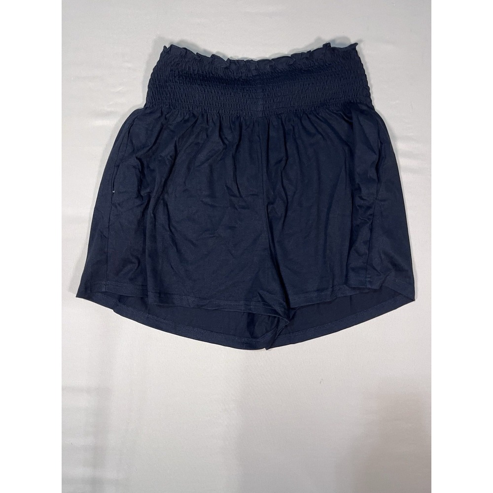 Anrabess Womens Black Smocked High Waist Casual Flowy Shorts Size M NWT Boho